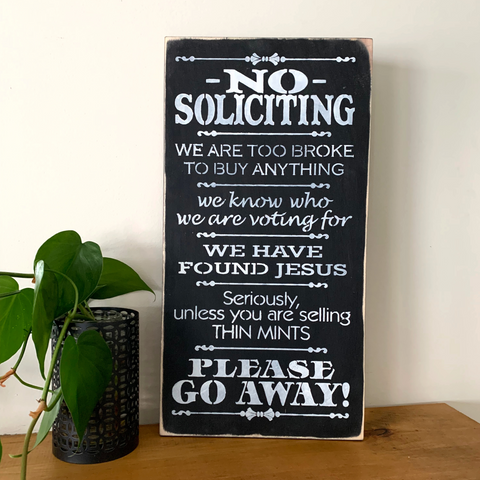 No soliciting sign