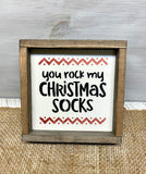 You Rock My Christmas Socks, Tiered Tray Decor, Christmas Sign