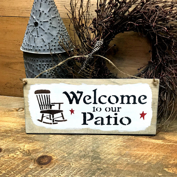 Welcome To Our Patio Schild – Wanddekoration Aus Metall Für Garten, Terrasse & Zaun, 20 X 30 Cm