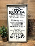 No Soliciting Sign