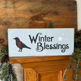 Winter Blessings Wooden Sign for The Rustic Home