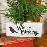 Winter Blessings Wooden Sign for The Rustic Home