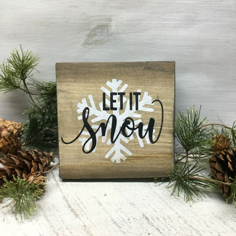 Let It Snow, Small Wood Sign, Winter Decor