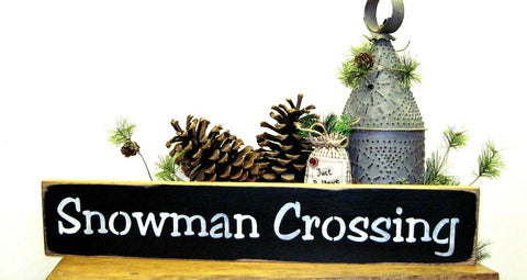 Snowman Crossing, Wooden Signs by ~Woodticks