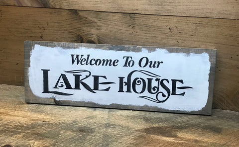 Welcome to Our Lake House Handmade Real Wood Panel 