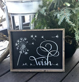 Wish, Rustic Framed Sign