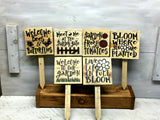 Set Of 3 Garden Stakes, Garden Decor