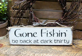 Gone Fishin Wooden Sign by
