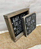 Baby It's Freaking Cold Outside, Tiered Tray Decor, Winter Sign