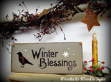 Winter Blessings Wooden Sign