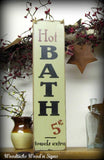 Hot Baths, Wooden Sign
