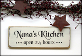 Nana's Kitchen, Wooden Sign