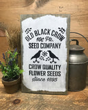 Old Black Crow Seed Company, Spring Wooden Sign