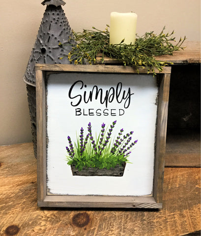 Simply Blessed, wooden framed sign, Gift For mom